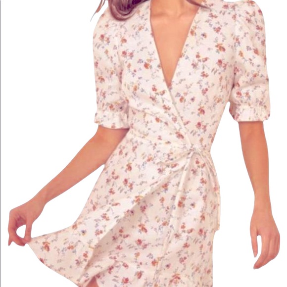 Reformation Dresses & Skirts - Reformation Linen Floral Wrap Dress